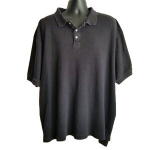 Massini Mens Black Polo Shirt Size 2X Cotton Short Sleeve Casual Classic